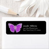 パープル&ブラックバタフライ住所 シール (インサイチュ)