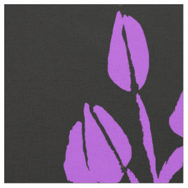 パープル&ブラックバラシルエット綿織物 ファブリック