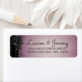 パープル&ブラックバラマッチングハロウィン結婚ズラ ラベル (インサイチュ)