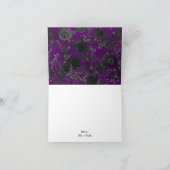 パープル&ブラックバラ結婚ゴシックサンキューカード サンキューカード (内部)