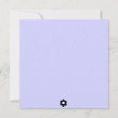 パープル&ブラックフローラブライダルシャワーの招待 招待状 (裏面)