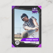 パープル&ブラックプロ野球トレーディングカード コーリングカード (正面)