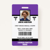 パープル&ブラック医療従事者医師ナースID バッジ (正面)