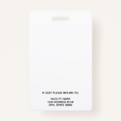 パープル&ブラック医療従事者医師ナースID バッジ (裏面)