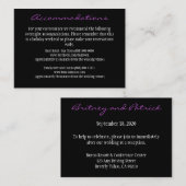 パープル&ブラック披露宴宿泊カード エンクロージャーカード (正面/裏面)