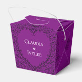 パープル&ブラック結婚ゴシックハート フェイバーボックス (裏面サイド)