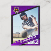 パープル&ブラック野球トレーディングカード野球カード コーリングカード (正面)