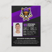 パープル&ブラック野球トレーディングカード野球カード コーリングカード (裏面)