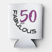 パープル&ブラック50誕生日タイポグラフィ 缶クーラー (正面)