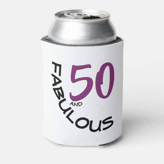 パープル&ブラック50誕生日タイポグラフィ 缶クーラー (缶裏面)