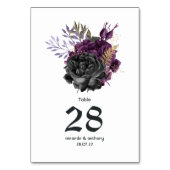 パープル ブラック ゴールド ゴシック ウェディング テーブルナンバー (裏面)