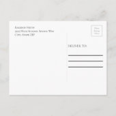 パープル ブラック ゴールド フォト カレッジ トランク パーティー インビテーションポストカード (裏面)