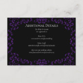 パープル＆ブラック スワール ゴシック ウェディング エンクロージャーカード (裏面)