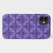 パープル ブラック セレスチャル ダマスク柄 Case-Mate iPhoneケース (裏面(横))