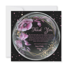 パープル＆ブラック フラワー フレーム 結婚記念日