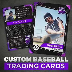 パープル&ブラック プロ野球トレーディングカード コーリングカード