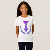 パープル ブラック ベクター Tシャツ (正面フル)