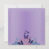 パープル&ブルーきらめくバタフライスウィート16招待状 招待状 (裏面)