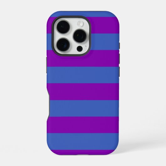 パープル+ブルーのストライプ iPhoneケース (裏面)