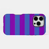 パープル+ブルーのストライプ iPhoneケース (裏面横)