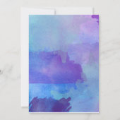 パープル&ブルーウォーターカラーライフお祝い 招待状 (裏面)