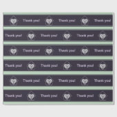 パープル&ブルーカスタムのロゴ&ラッピングありがとう ラッピングペーパー (フラット)