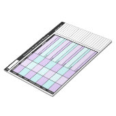 パープル&ブルーカスタム週食計画メモ帳 ノートパッド (アングル)