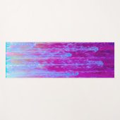 パープル&ブルーデジタル抽象芸術アート ヨガマット (正面(横))
