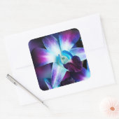 パープル&ブルーデンドロビウム蘭カスタマイズ蘭蘭 スクエアシール (封筒)