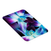 パープル&ブルーデンドロビウム蘭カスタマイズ蘭蘭 マグネット (右側)