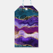 パープル&ブルーピーコックアゲート誕生日サンキューユナイテッド ギフトタグ (裏面)