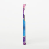 パープル、ブルーマーブルギャラクシーアゲート＆シルバーラメ SAMSUNG GALAXYケース (左側)