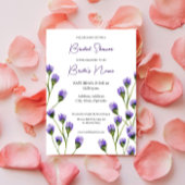 パープル ブルーム フラワーブライダルシャワー 招待状