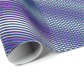 パープル&ブルーモイストライプレモダン抽象芸術カッコいい ラッピングペーパー (ロールコーナー)