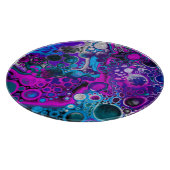 パープル、ブルーモダン抽象芸術流体アートマーブルセル カッティングボード (角)