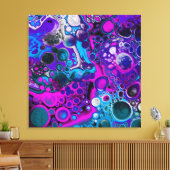 パープル、ブルーモダン抽象芸術流体アートマーブルセル キャンバスプリント (インサイチュ (リビング))