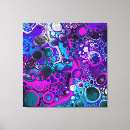 パープル、ブルーモダン抽象芸術流体アートマーブルセル キャンバスプリント
