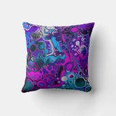 パープル、ブルーモダン抽象芸術流体アートマーブルセル クッション (裏面)