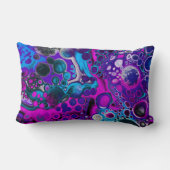 パープル、ブルーモダン抽象芸術流体アートマーブルセル ランバークッション (裏面)