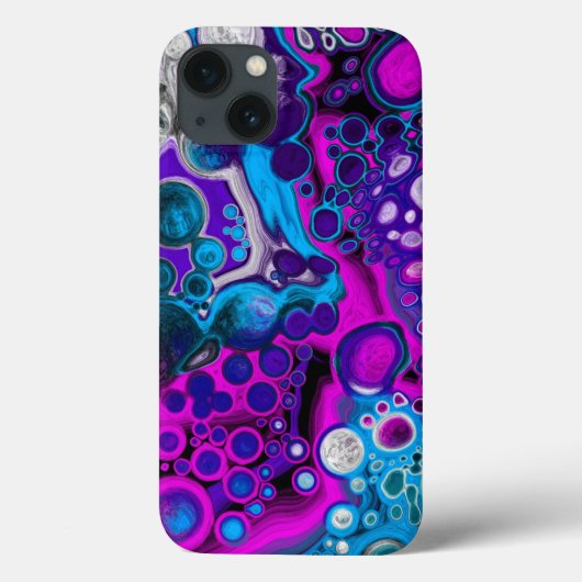 パープル、ブルーモダン抽象芸術流体アートマーブルセル Case-Mate iPhoneケース (裏面)