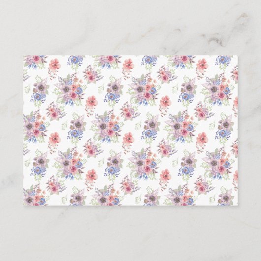 パープル&ブルーワイルドフラワーサンキューカード エンクロージャーカード (裏面)