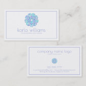 パープル&ブルー華美フローラ曼荼羅 名刺 (正面/裏面)