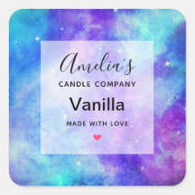 パープル&ブルー銀河系宇宙キャンドルビジネス