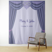 パープル ブルー シルバー インフィニティ ウェディング バックドロップ タペストリー (インサイチュ)