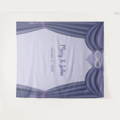 パープル ブルー ダイヤモンド インフィニティ ウェディング バックドロップ タペストリー (正面(横))