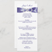 パープル ブルー ダイヤモンド インフィニティ ウェディング メニュー カード (正面/裏面)