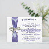 パープル ブルー ダイヤモンド リボン 安全対策 封入カード 招待状 (スタンド正面)