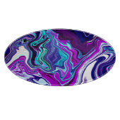 パープル、ブルー、ティール(緑がかった色)抽象芸術流体アート カッティングボード (角)