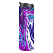 パープル、ブルー、ティール(緑がかった色)抽象芸術流体アート タンブラー (回転右)