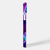 パープル、ブルー、ティール(緑がかった色)抽象芸術流体アート Case-Mate iPhoneケース (裏面 / 右)